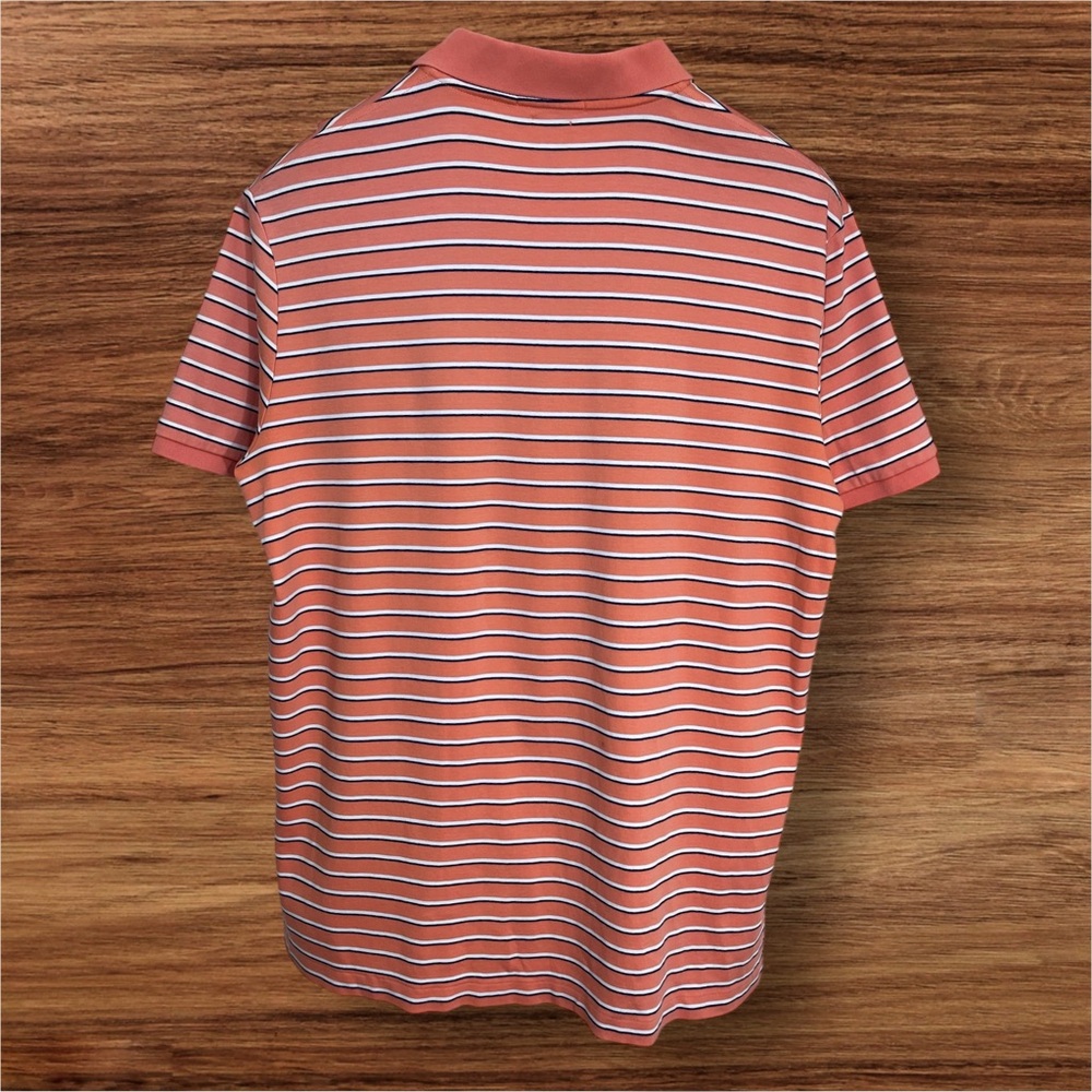 Polo Ralph Lauren Men’s Pima Soft Touch Orange w/ White & Blue Stripes Polo. XL. - Picture 3 of 10